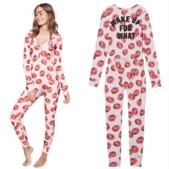 PINK Womens Donut Onsie Size Medium - Picture 1 of 16